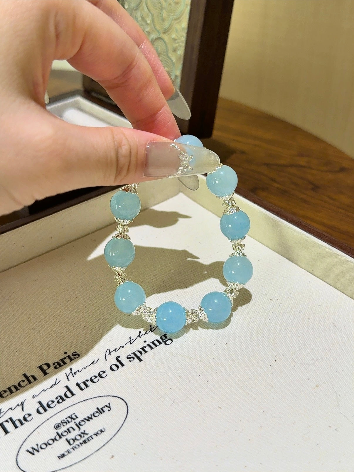 ▫️▪️ Blue chalcedony bracelet